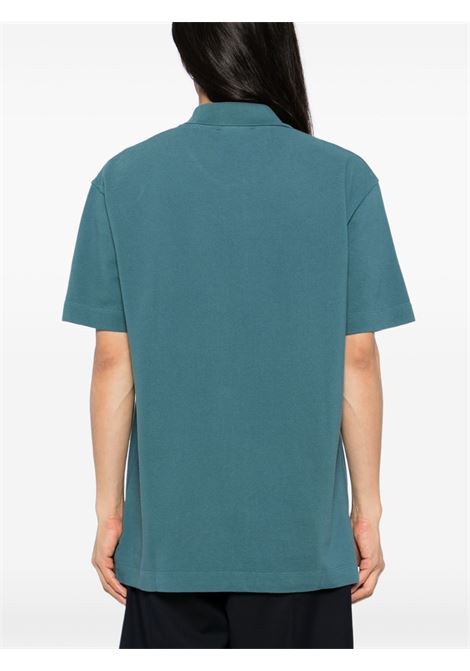 Polo con patch fox in blu Maison kitsuné - uomo MAISON KITSUNÉ | MM00210KJ7010P446